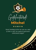 Verjaardagskaart voetbal spelerskaart embleem confetti foto 3