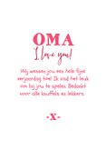 Verjaardagskaart voor oma hartjes foto roze 3