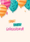Verjaardagskaart vrolijke kleurrijke ballonnen met confetti 2
