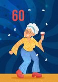 Verjaardagskaart vrouw humor oud disco forever young 2