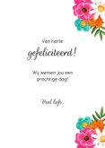 Verjaardagskaart vrouw met een boeket kleurrijke bloemen 3