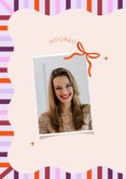 Verjaardagskaart wave strepen lila happy birthday leeftijd 2
