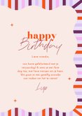 Verjaardagskaart wave strepen lila happy birthday leeftijd 3
