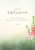 Verjaardagskaart zomerbloemen en vlinders 3