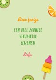  Verjaardagskaart zomers fruit 3