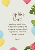 Verjaardagskaartje aapje jungle ballonnen hoera 3