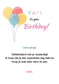 Verjaardagskaartje happy birthday to you ballon 3