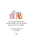 Verjaardagskaartje trendy kleuren bday babe 3