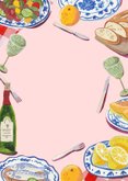 Verjaardagsuitnodiging Wine & Dine 50 jaar dinerfeest Achterkant