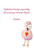 Verjaarsdagkaart met bloemen en vogel 3
