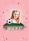 Voetbalfeestje communie meisje voetbal confetti roze 2