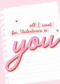 Vrolijk valentijnskaartje allI want is you met foto 2