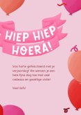 Vrolijk verjaardagskaartje eekhoorn roze banners ballon 3