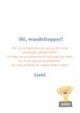 Vrolijke blauwe felicitatiekaart voor een wandelprestatie! 3