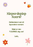 Vrolijke felicitatiekaart met bloemenpatroon 3