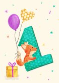 Vrolijke felicitatiekaart voor eerste verjaardag 2