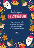 Vrolijke kerstkaart met patroon van leuke kerst figuurtjes  3