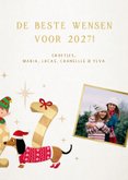 Vrolijke moderne 2027 nieuwjaarskaart met lieve diertjes 3