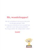 Vrolijke roze felicitatiekaart voor een wandel prestatie 3