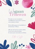 Vrolijke trouwkaart zomerse bloemen Uitnodiging 3