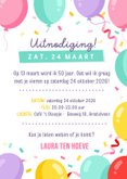 Vrolijke uitnodiging verjaardagsfeest 50 jaar met ballonnen  3