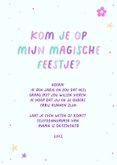 Vrolijke unicorn uitnodiging voor een verjaardag 3