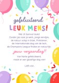 Vrolijke verjaardagskaart jarig in mei met ballonnen 3