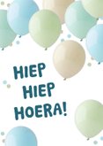 Vrolijke verjaardagskaart met ballonnen pastel groen foto 2