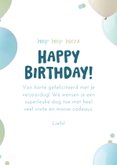 Vrolijke verjaardagskaart met ballonnen pastel groen foto 3