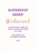 Vrolijke verjaardagskaart voor meisje met unicorn en foto 3