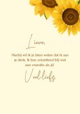 Wenskaart met zonnebloemen in vaas 3