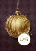 Zakeijke kerstkaart met gouden kerstbal en foliedruk 2