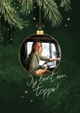 Zakelijke kerstkaart 2026 groen dennentakjes goud bedankt 2