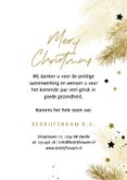 Zakelijke kerstkaart 2026 zwart-wit met takjes en sterren 3