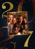 Zakelijke kerstkaart 2027 goud met sterren fijne feestdagen 2