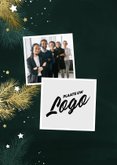 Zakelijke kerstkaart 2027 met kersttakjes en gouden sterren 2