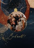 Zakelijke kerstkaart 'Bedankt' watercolor goud logo kerstbal 2