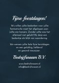 Zakelijke kerstkaart cadeautje donkerblauw gouden strik 3