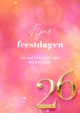 Zakelijke kerstkaart cijfers 2026 goud roze sprankelend 3