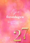 Zakelijke kerstkaart cijfers 2027 goud roze sprankelend 3