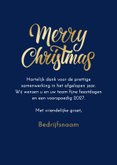 Zakelijke kerstkaart delfts blauw stijlvol bloemen goud 2027 3