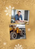 Zakelijke kerstkaart goud 2026 sneeuw foto 2