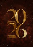 Zakelijke kerstkaart gouden 2026 donkerrood stijlvol 2