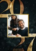 Zakelijke kerstkaart gouden 2027 donkergroen stijlvol 2