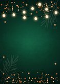 Zakelijke kerstkaart groen lampjes 2026 koperlook Achterkant