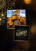 Zakelijke kerstkaart met 2027 3D met 2 foto's en vuurwerk 2