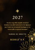 Zakelijke kerstkaart met 2027 3D met 2 foto's en vuurwerk 3