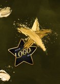 Zakelijke kerstkaart met geschilderde ster en logo 2