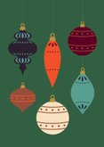 Zakelijke kerstkaart met  kleurrijke kerstornamenten 2