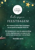 Zakelijke kerstkaart met roodborstjes en lampjes 3